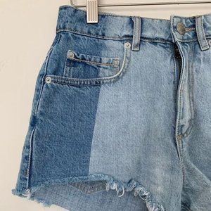 Garage denim two tone cut off shorts “festival” size 3